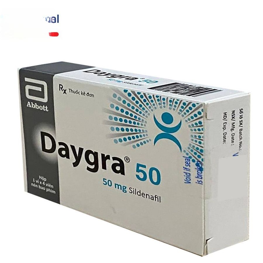 Viên uống Daygra 50mg - điều trị rối loạn sinh lý nam hiệu quả cho nam giới - đóng gói kín