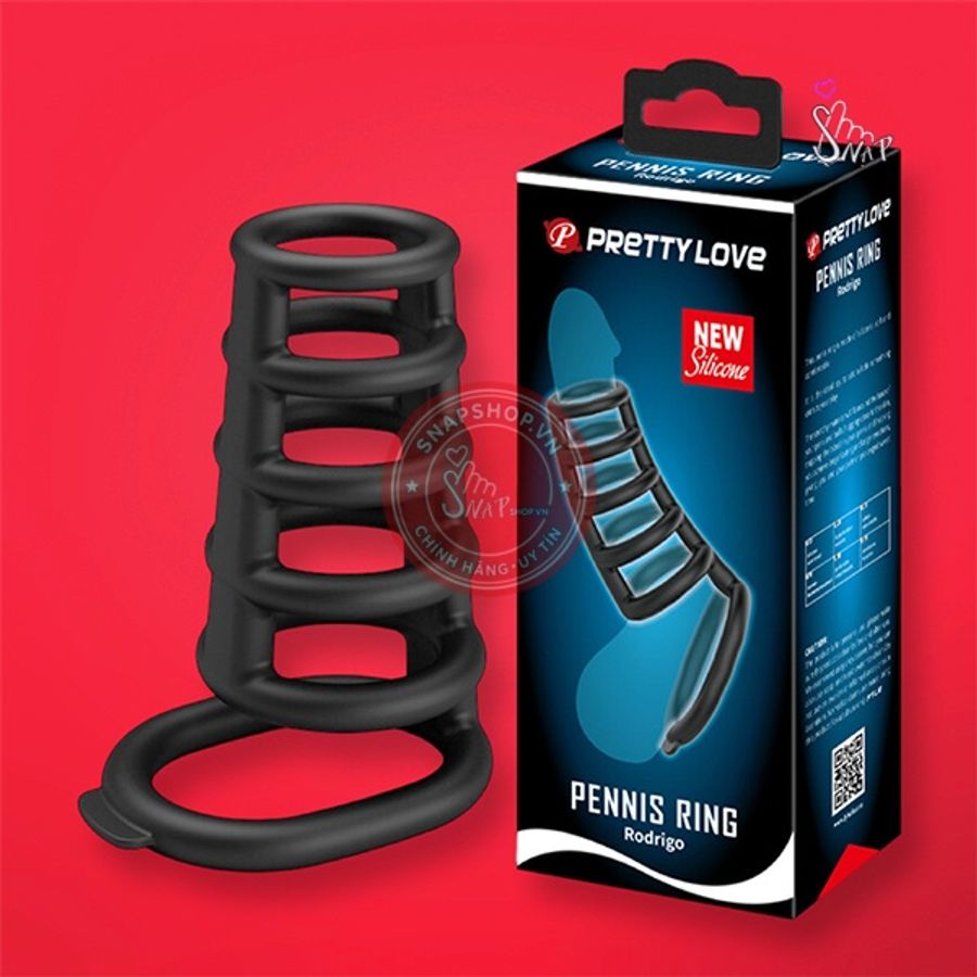 Vòng đeo dương vật hình rọ silicon Pretty Love Rodrigo chính hãng - sạc USB, silicone mềm mại, chất liệu an toàn cho da - giao hàng che tên kín đáo