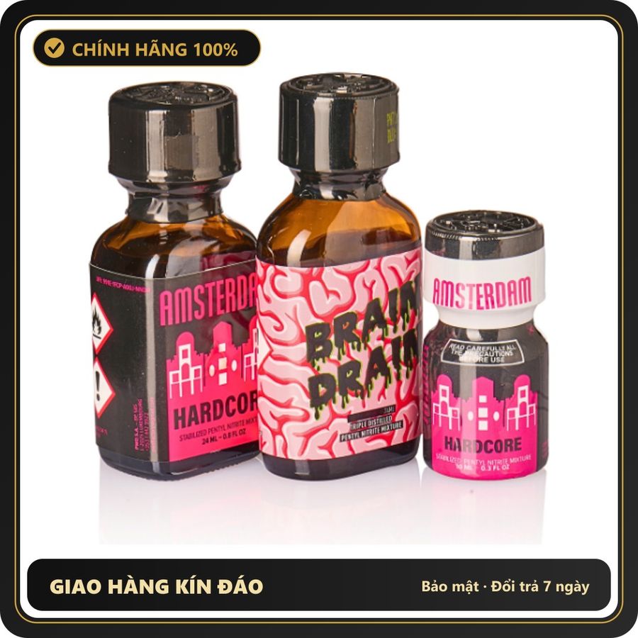 Popper Chính Hãng Tăng Cảm Xúc Cho Cuộc Yêu Hardcore Brain Drain in Amsterdam Poppers Combo - Snapshop Chính Hãng
