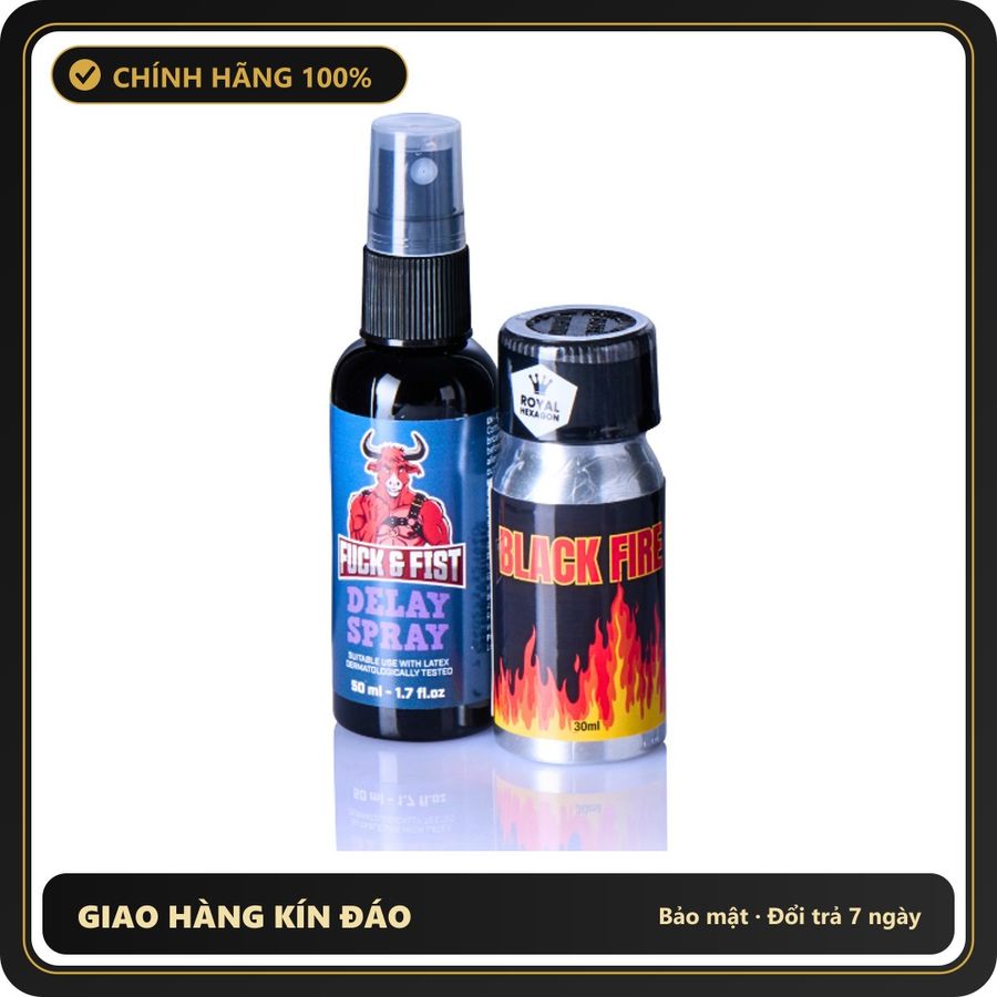 Popper Chính Hãng Tăng Cảm Xúc Cho Cuộc Yêu Black Fire Poppers Fuck and Fist Delay Combo - Snapshop Chính Hãng