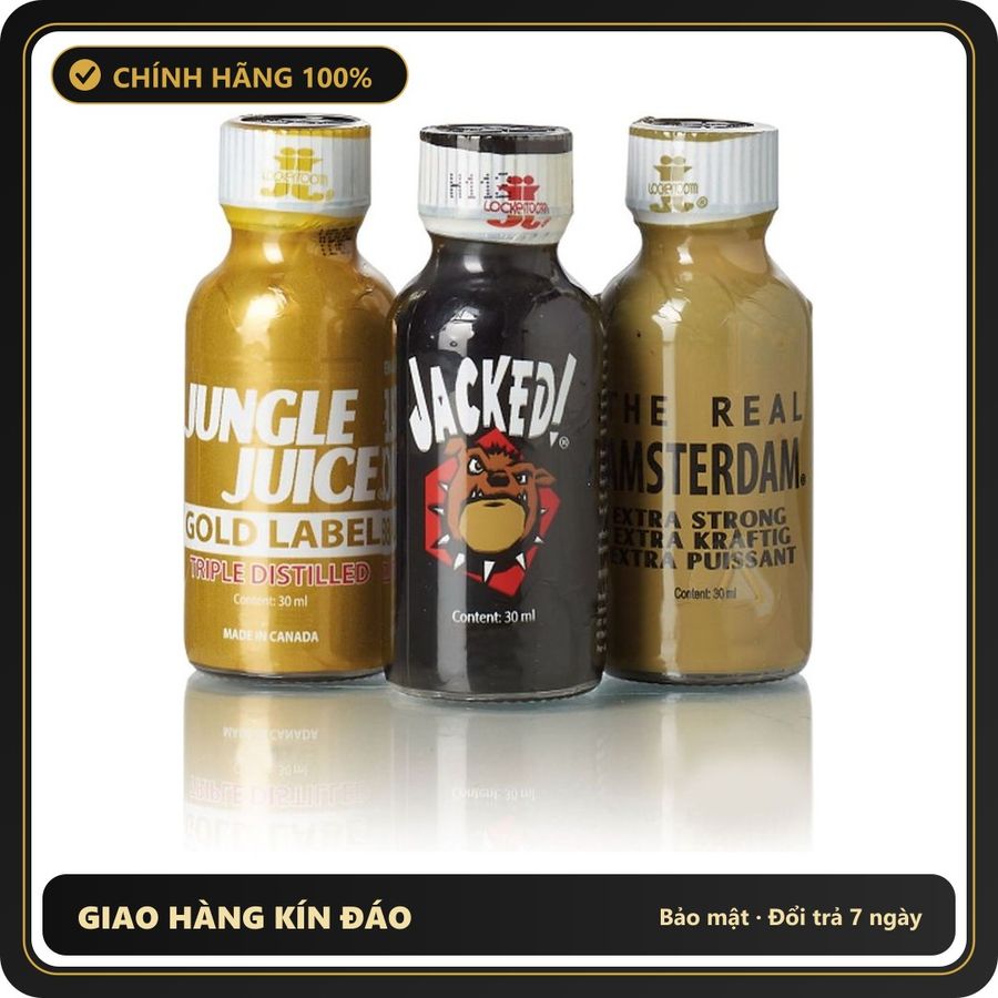 Popper Chính Hãng Tăng Cảm Xúc Cho Cuộc Yêu Jungle Juice Poppers Combo 30ml – Jungle Juice Triple Distilled Gold / JackeD! Original Formula / Amsterdam Real Gold Extra - Snapshop Chính Hãng
