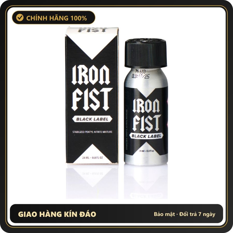 Tinh Dầu Hít Thư Giãn Dành Cho Người Lớn Sniff it Combo! Iron Fist Poppers Black Label 24ml with Poppers Booster Cap XTRM Double Small Black LEAK PROOF - Snapshop Chính Hãng