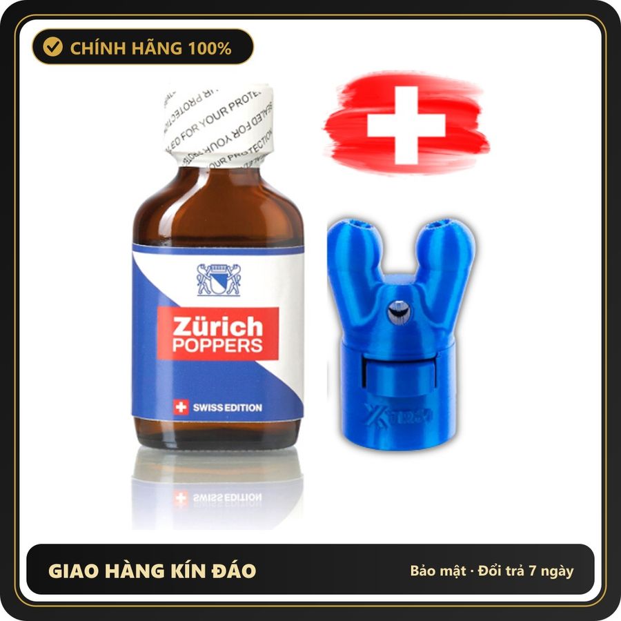Popper Chính Hãng Tăng Cảm Xúc Cho Cuộc Yêu Sniff it Zürich-Combo! Zürich Poppers 24ml mit Poppers Booster Cap XTRM Double Small Blue LEAK PROOF - Snapshop Chính Hãng
