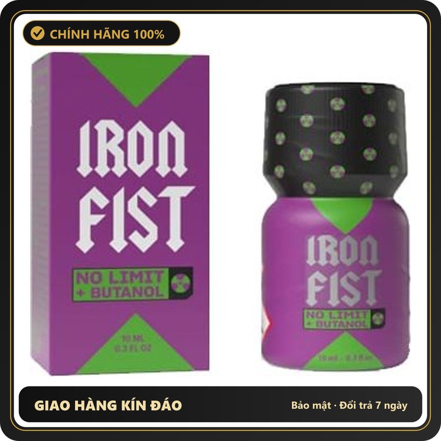 Popper Chính Hãng Tăng Cảm Xúc Cho Cuộc Yêu Popper Iron Fist No Limit Butanol 10ml - Snapshop Chính Hãng