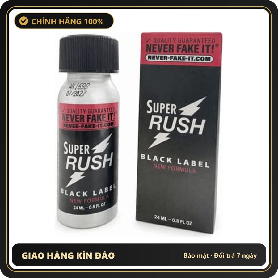Popper Chính Hãng Tăng Cảm Xúc Cho Cuộc Yêu Popper Super Rush Black Label New Formula 24ml - Snapshop Chính Hãng