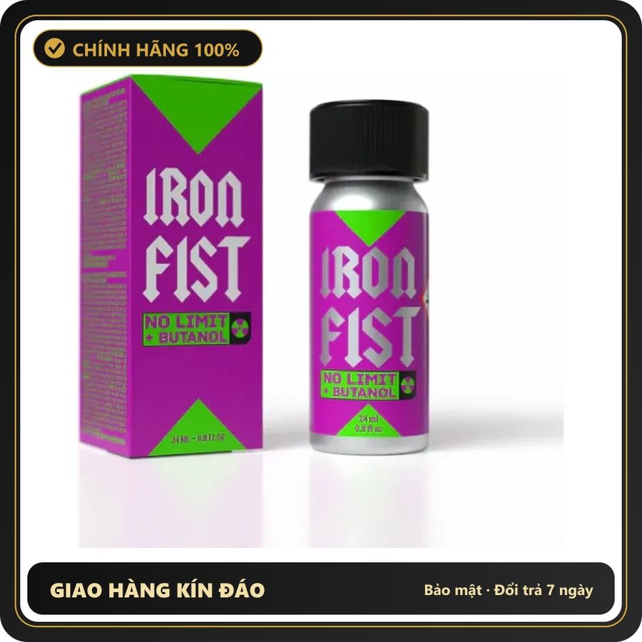 Popper Chính Hãng Tăng Cảm Xúc Cho Cuộc Yêu Popper Iron Fist No Limit Butanol 24ml - Snapshop Chính Hãng