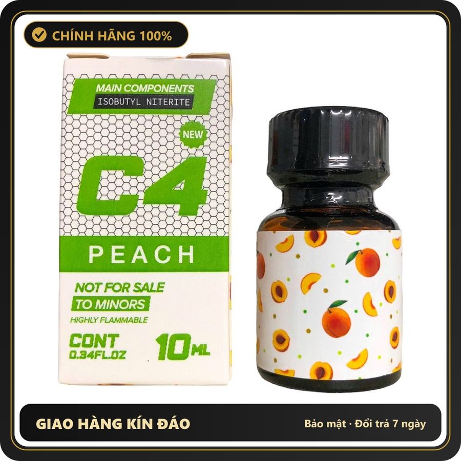 Popper Chính Hãng Tăng Cảm Xúc Cho Cuộc Yêu Popper C4 10ml hương đào tươi mát cuồng nhiệt (Mới) - Snapshop Chính Hãng