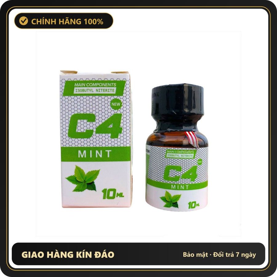 Popper Chính Hãng Tăng Cảm Xúc Cho Cuộc Yêu Popper C4 Mint 10ml hương thơm bạc hà cực mạnh (mới) - Snapshop Chính Hãng