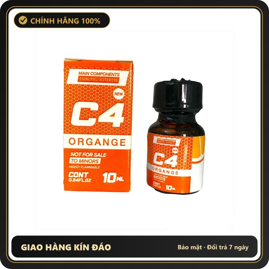 Popper Chính Hãng Tăng Cảm Xúc Cho Cuộc Yêu Popper C4 10ml hương cam Orange tươi mát cuồng nhiệt (Mới) - Snapshop Chính Hãng