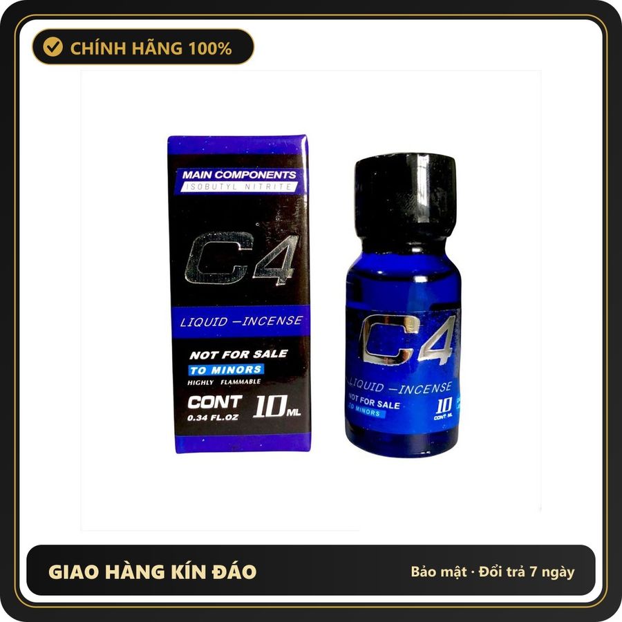 Tinh Dầu Hít Thư Giãn Dành Cho Người Lớn Popper C4 10ml mẫu mới phê kéo dài - Snapshop Chính Hãng