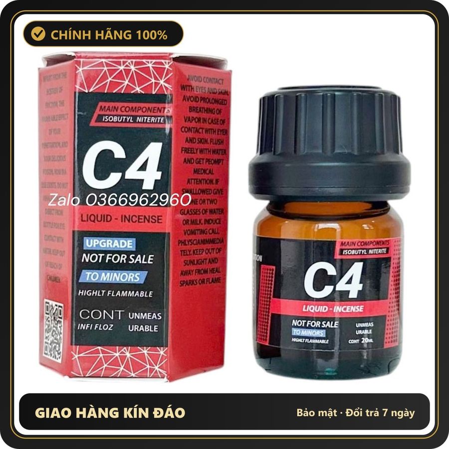 Popper Chính Hãng Tăng Cảm Xúc Cho Cuộc Yêu Popper C4 đỏ 20ml - Snapshop Chính Hãng