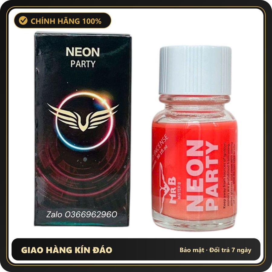 Popper Chính Hãng Tăng Cảm Xúc Cho Cuộc Yêu Popper Neon Party cực mạnh phiên bản hộp giấy 30ml - Snapshop Chính Hãng