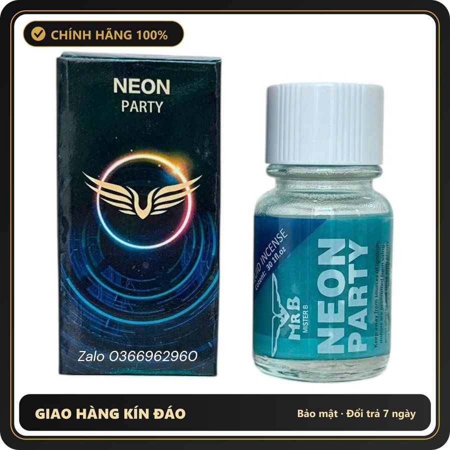 Tinh Dầu Hít Thư Giãn Dành Cho Người Lớn Popper Neon Party cực mạnh phiên bản hộp giấy 30ml Bản Nhập Khẩu - Snapshop Chính Hãng