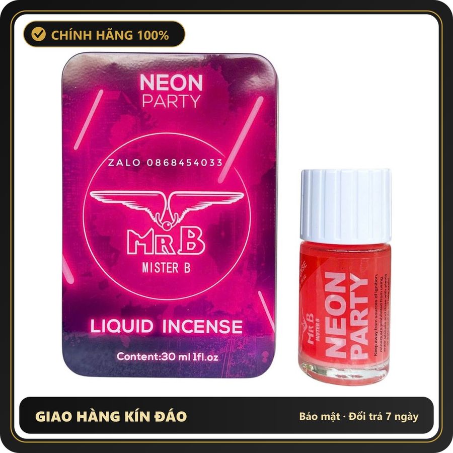Tinh Dầu Hít Thư Giãn Dành Cho Người Lớn Popper Neon Party cực mạnh 30ml Bản Nhập Khẩu - Snapshop Chính Hãng