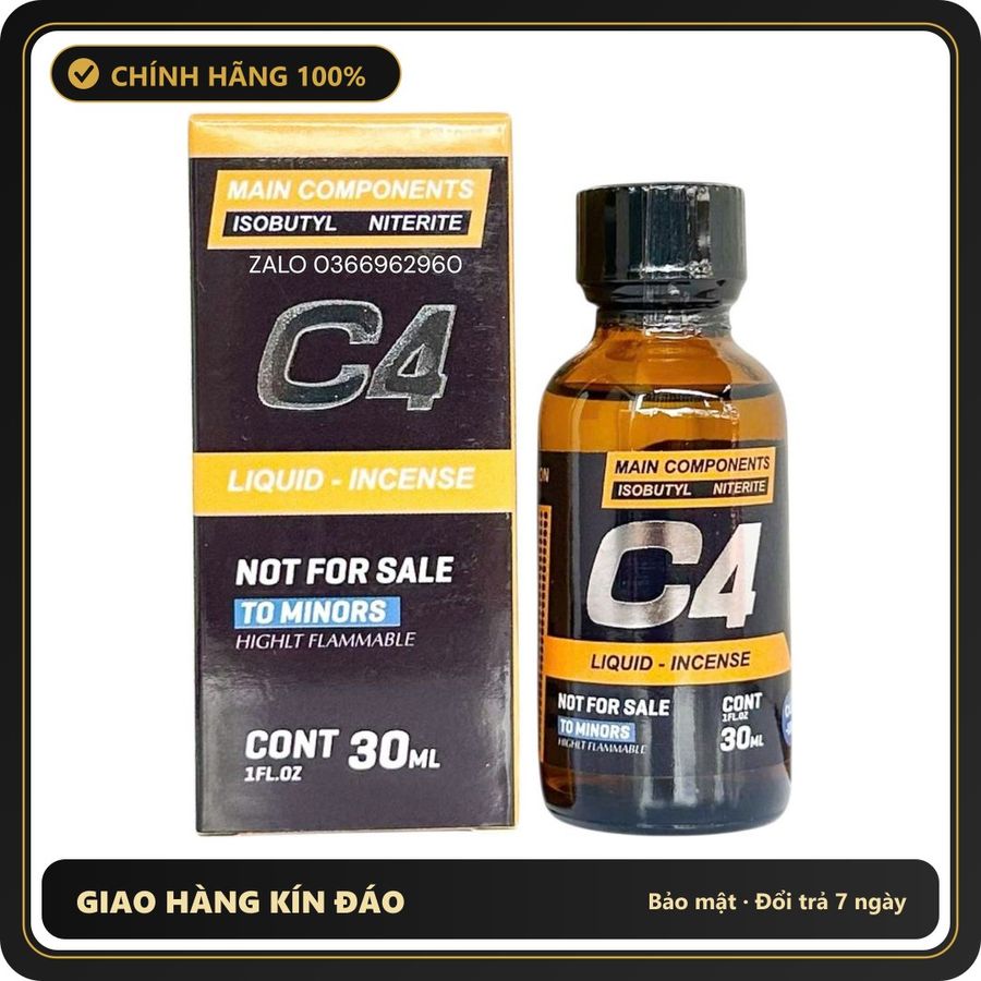 Tinh Dầu Hít Thư Giãn Dành Cho Người Lớn Popper C4 30ml cực mạnh Hàng Chuẩn - Snapshop Chính Hãng