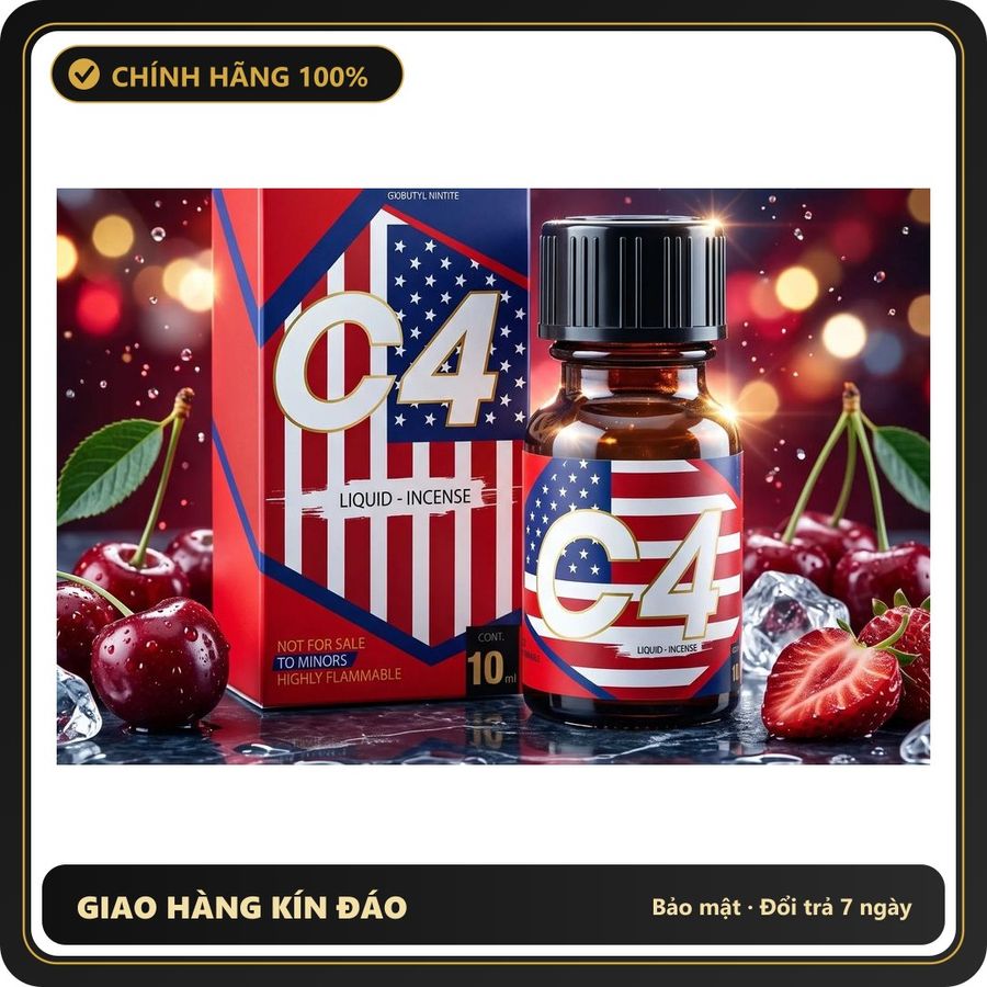 Popper Chính Hãng Tăng Cảm Xúc Cho Cuộc Yêu Popper C4 Cherry 10ml Chính Hãng Mỹ | Tăng Khoái Cảm Êm Dịu - Snapshop Chính Hãng