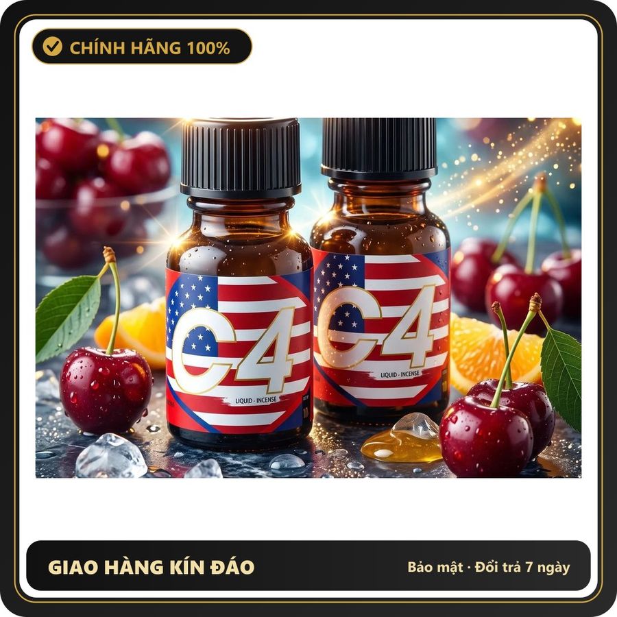 Tinh Dầu Hít Thư Giãn Dành Cho Người Lớn Popper C4 Cherry 10ml Chính Hãng Mỹ | Tăng Khoái Cảm Êm Dịu - Snapshop Chính Hãng