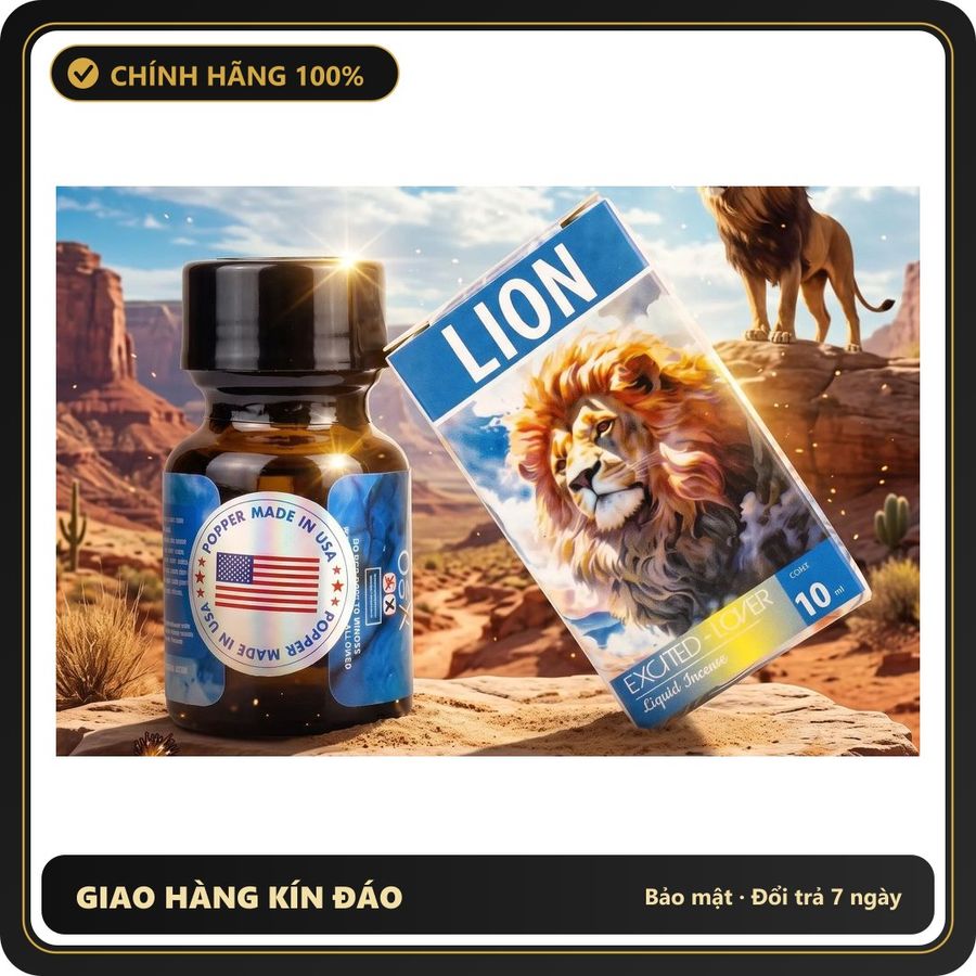 Popper Nhập Khẩu Giúp Thả Lỏng Và Dễ Chịu Popper Lion 10ml USA - Sức Mạnh Dập Tơi Bời Cho Top - Snapshop Chính Hãng