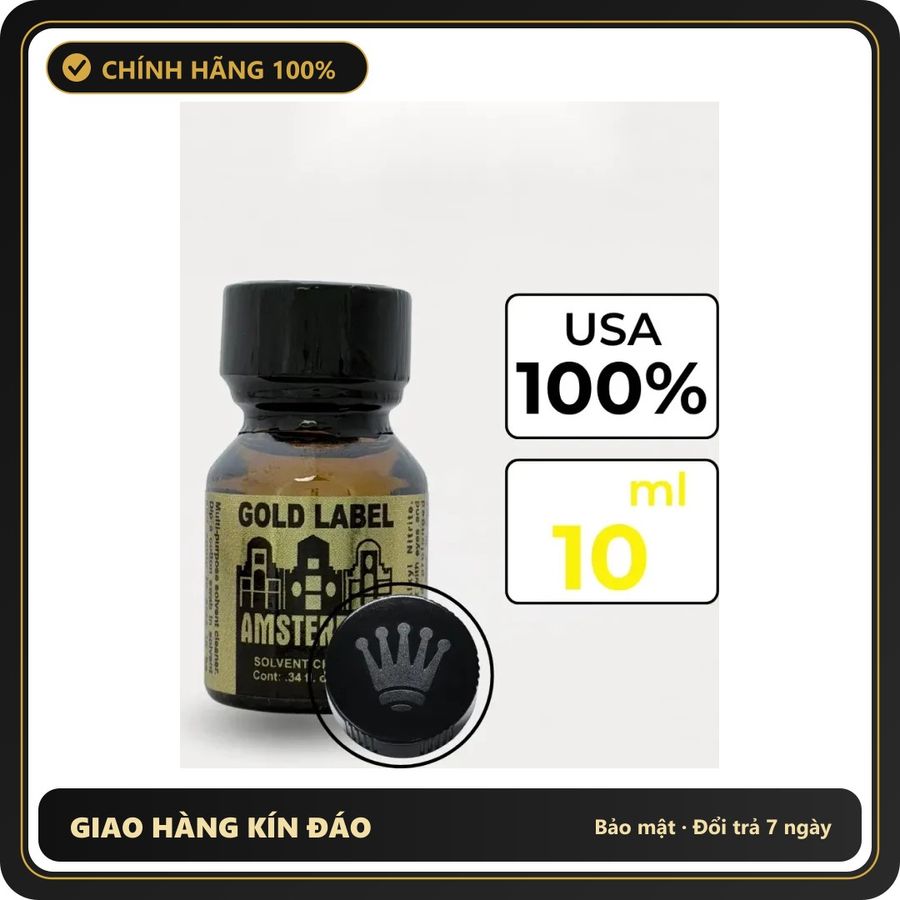 Popper Chính Hãng Tăng Cảm Xúc Cho Cuộc Yêu Popper Amsterdam Gold 10ml - Snapshop Chính Hãng