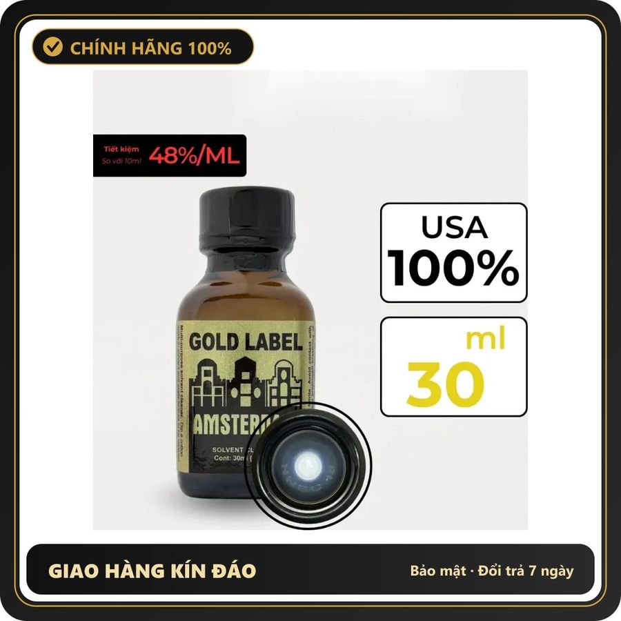 Popper Chính Hãng Tăng Cảm Xúc Cho Cuộc Yêu Popper Amsterdam Gold 30ml - Snapshop Chính Hãng