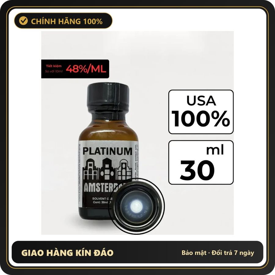 Popper Chính Hãng Tăng Cảm Xúc Cho Cuộc Yêu Popper Amsterdam Platinum 30ml - Snapshop Chính Hãng