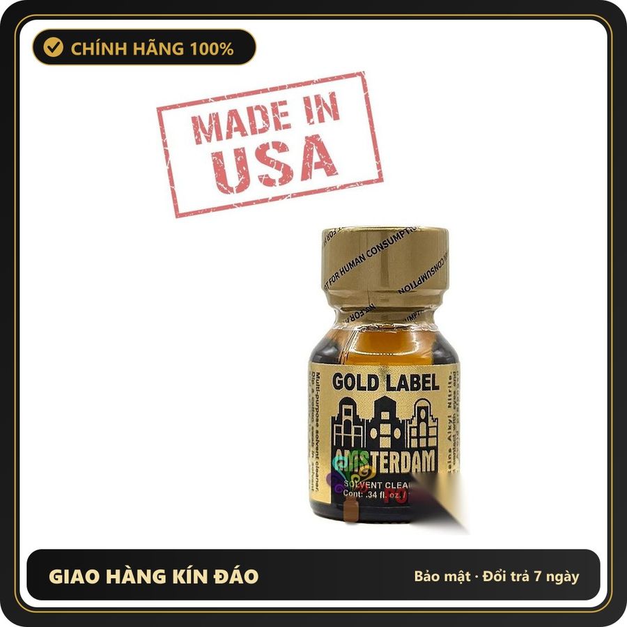 Popper Chính Hãng Tăng Cảm Xúc Cho Cuộc Yêu Poppers Amsterdam GOLD LABEL 10ml | MADE IN USA - Snapshop Chính Hãng
