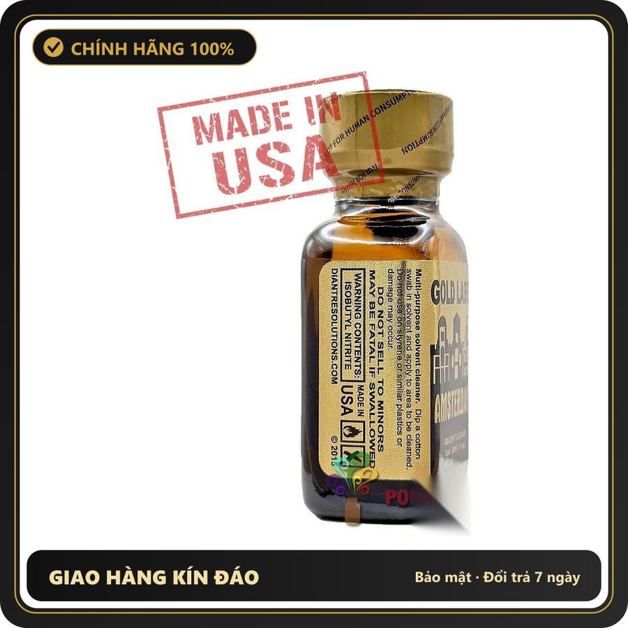 Popper Chính Hãng Tăng Cảm Xúc Cho Cuộc Yêu Poppers Amsterdam GOLD LABEL 30ml | MADE IN USA - Snapshop Chính Hãng