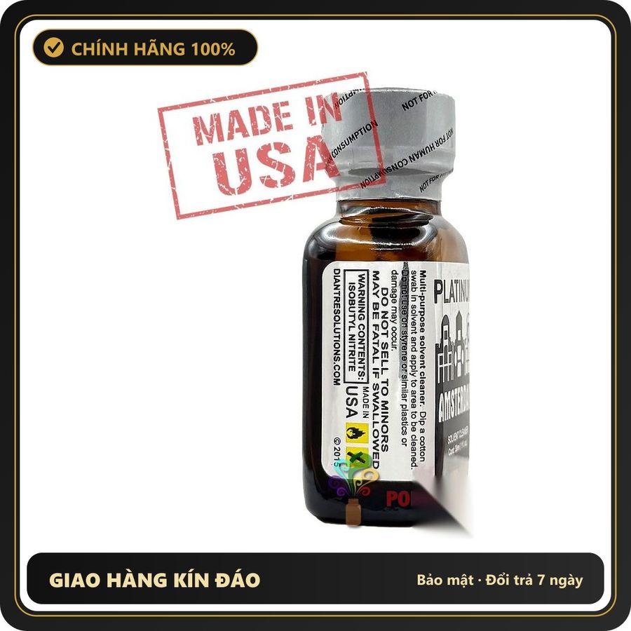 Tinh Dầu Hít Thư Giãn Dành Cho Người Lớn Poppers Amsterdam PLATINUM 30ml chính hãng | MADE IN USA - Snapshop Chính Hãng