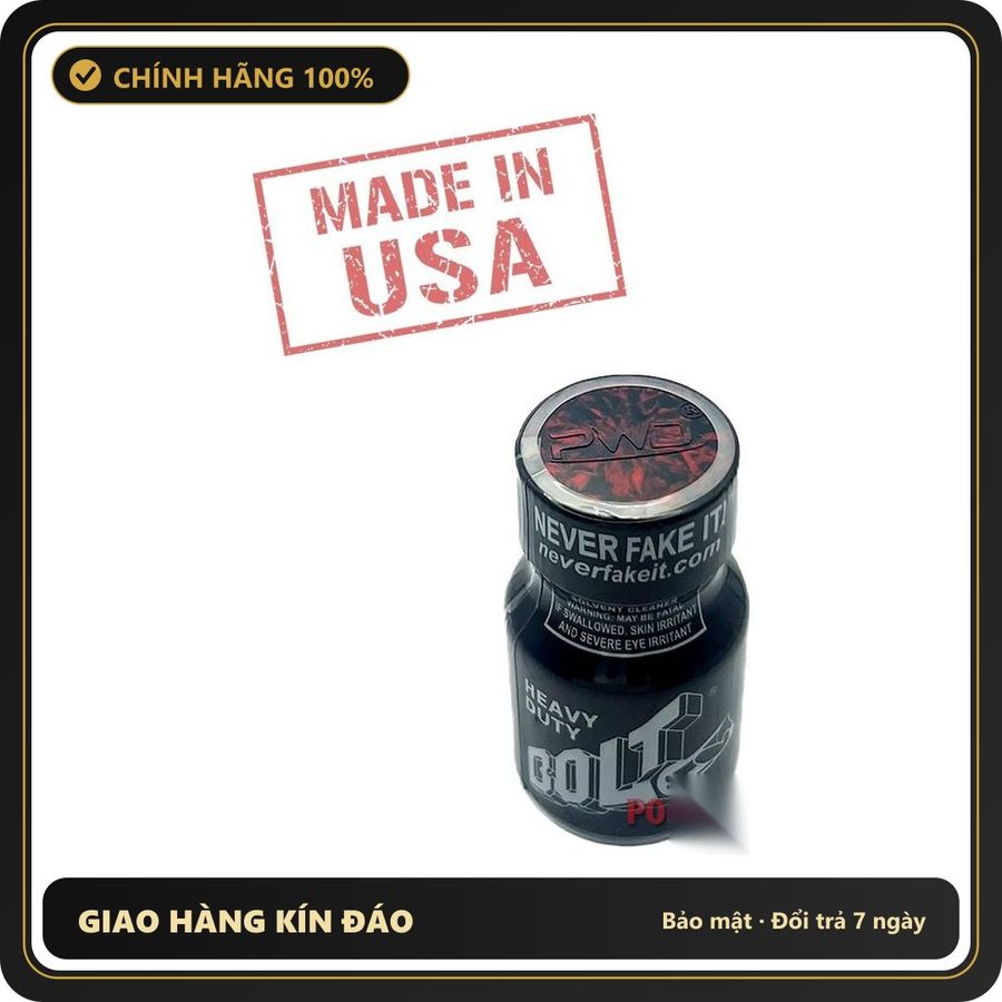 Tinh Dầu Hít Thư Giãn Dành Cho Người Lớn Bolt Heavy Duty Poppers 10ml chính hãng PWD | MADE IN USA - Snapshop Chính Hãng
