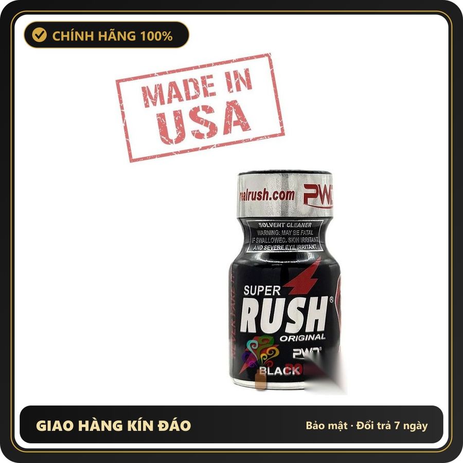 Tinh Dầu Hít Thư Giãn Dành Cho Người Lớn Super Rush BLACK LABEL Poppers 10ml | MADE IN USA - Snapshop Chính Hãng