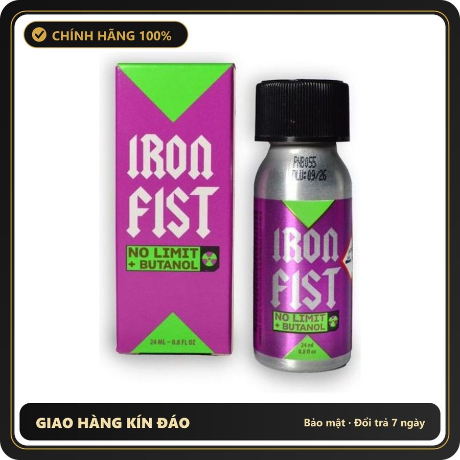 Popper Chính Hãng Tăng Cảm Xúc Cho Cuộc Yêu Popper Iron Fist Ultra No Limit Butanol 24ml - Snapshop Chính Hãng