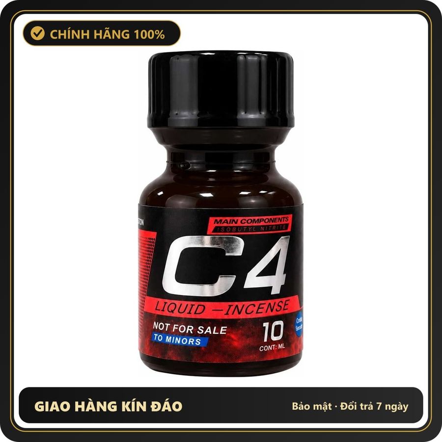 Popper Chính Hãng Tăng Cảm Xúc Cho Cuộc Yêu Popper PWD USA C4 Red - Chai 10ml - Snapshop Chính Hãng