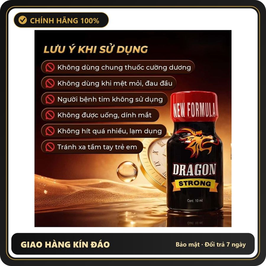 Nước Hoa Hít Tạo Hưng Phấn Cho Hai Người Popper PWD USA Dragon Strong - Chai 10ml - Snapshop Chính Hãng