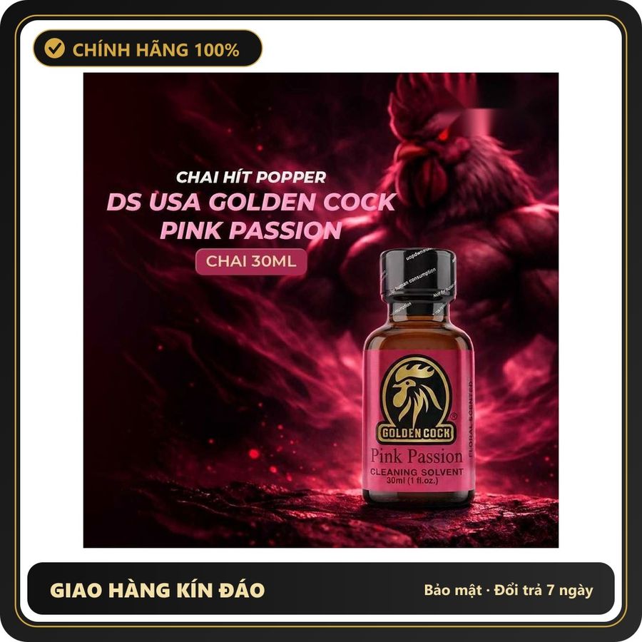 Tinh Dầu Hít Thư Giãn Dành Cho Người Lớn Popper DS USA Golden Cock Pink Passion - Chai 30ml - Snapshop Chính Hãng