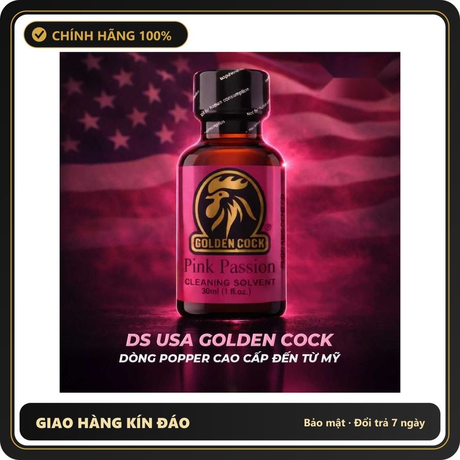 Popper Nhập Khẩu Giúp Thả Lỏng Và Dễ Chịu Popper DS USA Golden Cock Pink Passion - Chai 30ml - Snapshop Chính Hãng