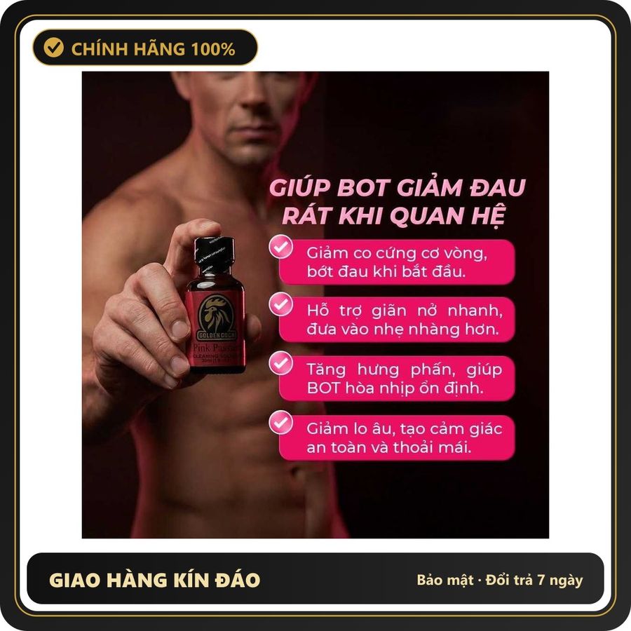 Nước Hoa Hít Nhập Khẩu Tăng Độ Nhạy Cảm Popper DS USA Golden Cock Pink Passion - Chai 30ml - Snapshop Chính Hãng
