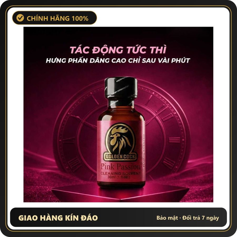 Tinh Dầu Hít Thư Giãn Dành Cho Người Lớn Popper DS USA Golden Cock Pink Passion - Chai 30ml Hàng Chuẩn - Snapshop Chính Hãng