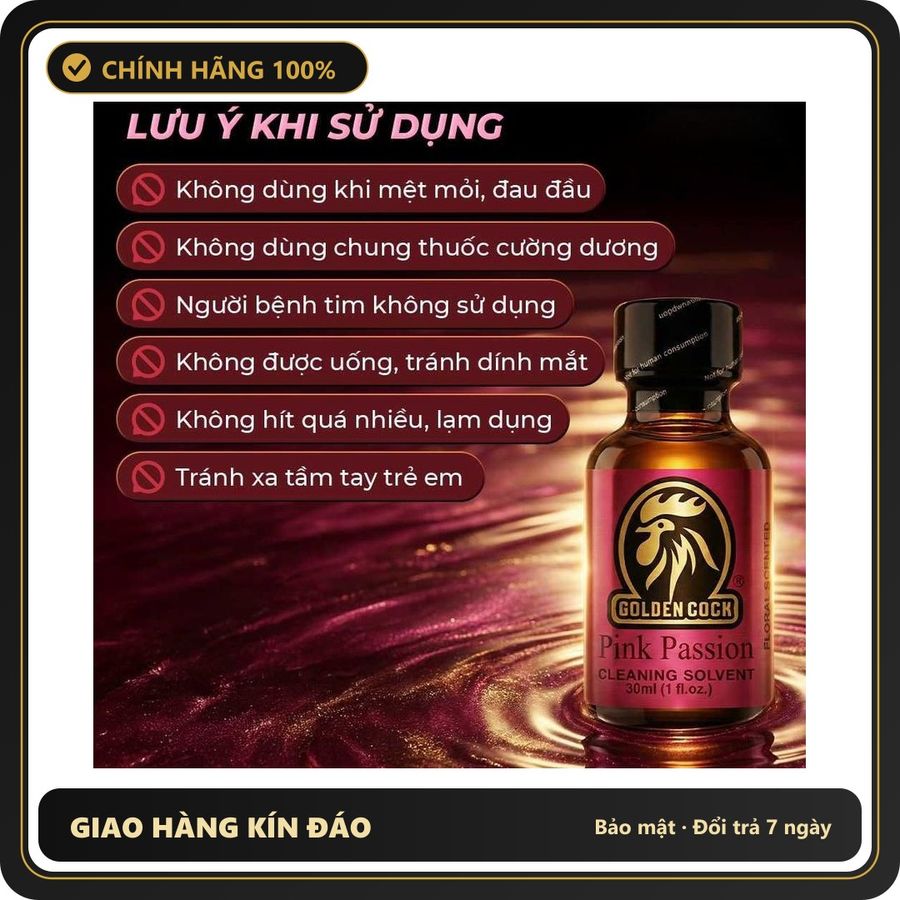 Popper Nhập Khẩu Giúp Thả Lỏng Và Dễ Chịu Popper DS USA Golden Cock Pink Passion - Chai 30ml Hàng Chuẩn - Snapshop Chính Hãng