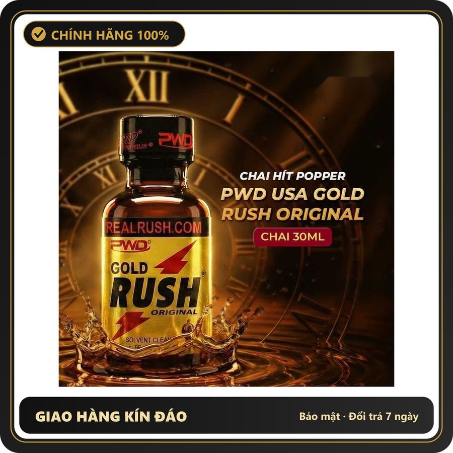 Tinh Dầu Hít Thư Giãn Dành Cho Người Lớn Popper PWD USA Gold Rush Original - Chai 30ml - Snapshop Chính Hãng