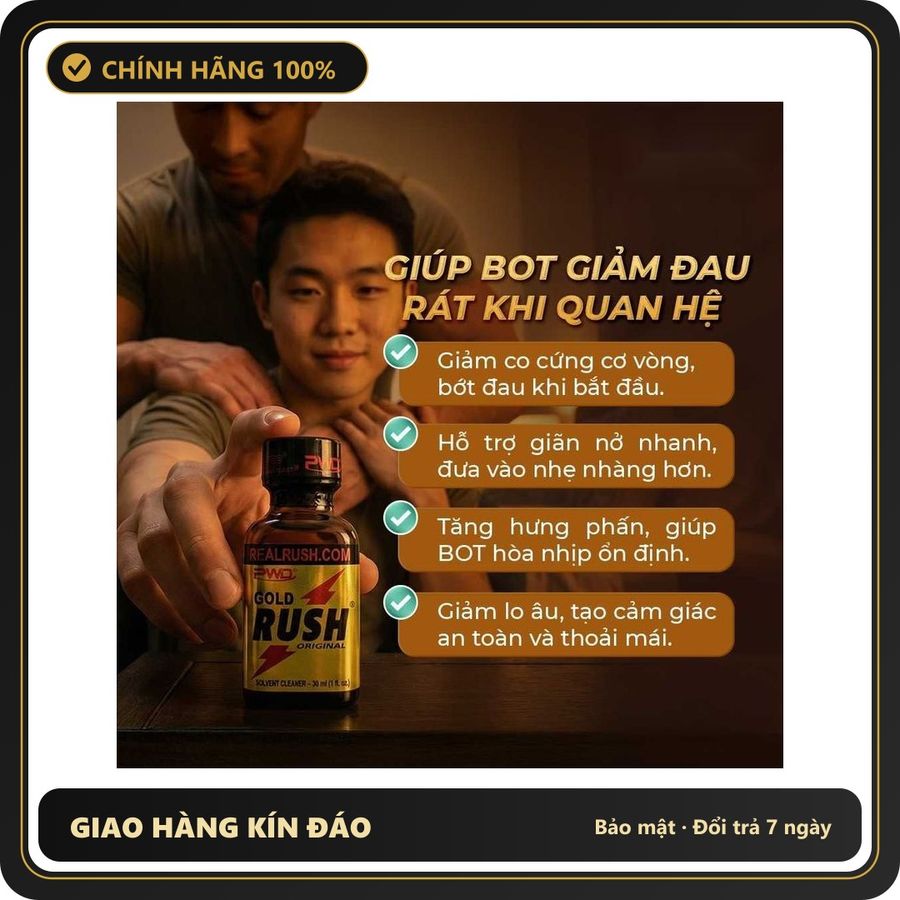 Nước Hoa Hít Tạo Hưng Phấn Cho Hai Người Popper PWD USA Gold Rush Original - Chai 30ml - Snapshop Chính Hãng