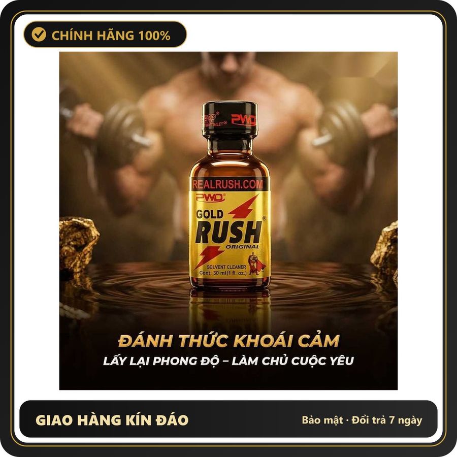 Popper Loại Mạnh Cho Người Đã Quen Dùng Popper PWD USA Gold Rush Original - Chai 30ml - Snapshop Chính Hãng
