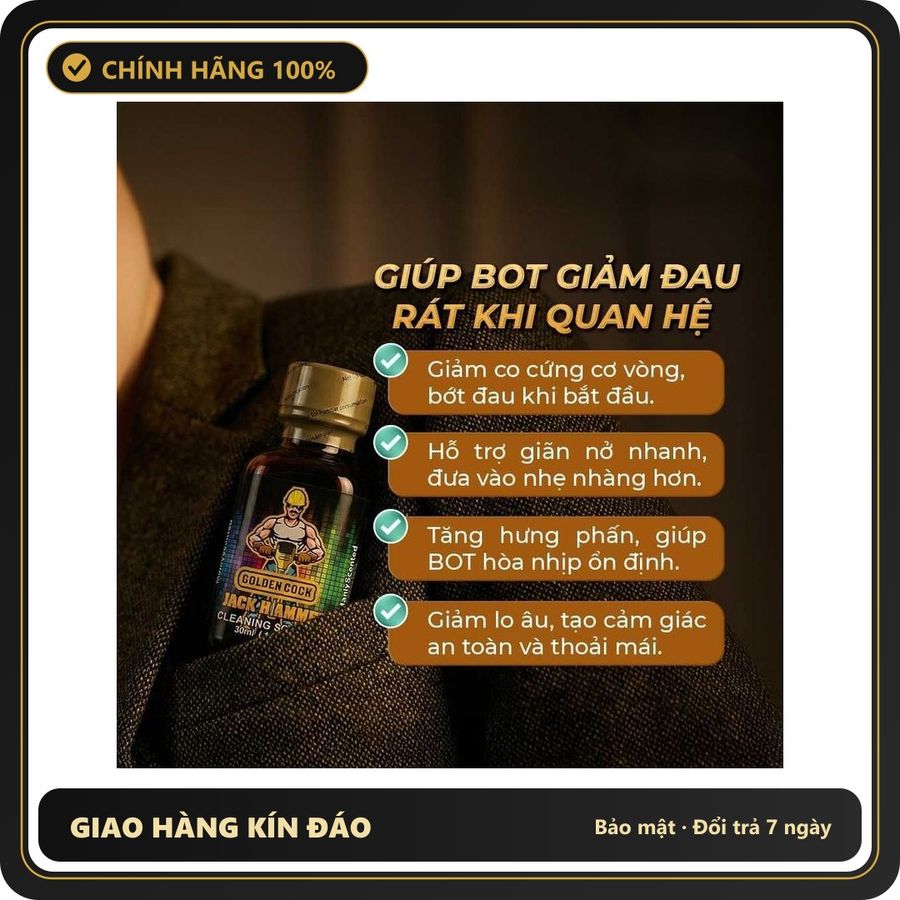 Popper Loại Mạnh Cho Người Đã Quen Dùng Popper DS USA Golden Cock Jack Hammer - Chai 30ml - Snapshop Chính Hãng