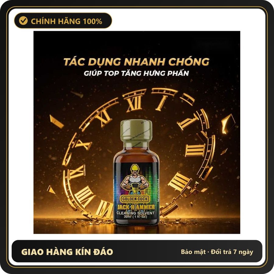 Tinh Dầu Hít Cao Cấp Giúp Cuộc Vui Trọn Vẹn Popper DS USA Golden Cock Jack Hammer - Chai 30ml - Snapshop Chính Hãng