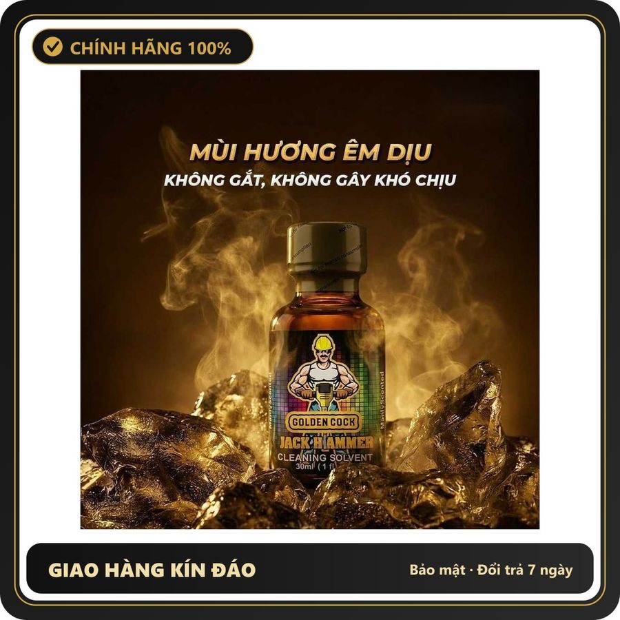 Popper Hàng Chuẩn Dùng Cho Nam Và Nữ Popper DS USA Golden Cock Jack Hammer - Chai 30ml - Snapshop Chính Hãng
