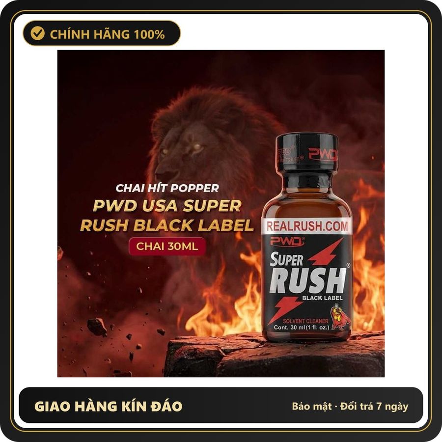 Tinh Dầu Hít Thư Giãn Dành Cho Người Lớn Popper PWD USA Super Rush Black Label - Chai 30ml - Snapshop Chính Hãng