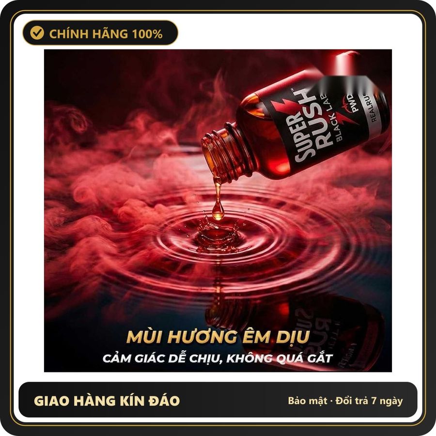 Nước Hoa Hít Nhập Khẩu Tăng Độ Nhạy Cảm Popper PWD USA Super Rush Black Label - Chai 30ml - Snapshop Chính Hãng