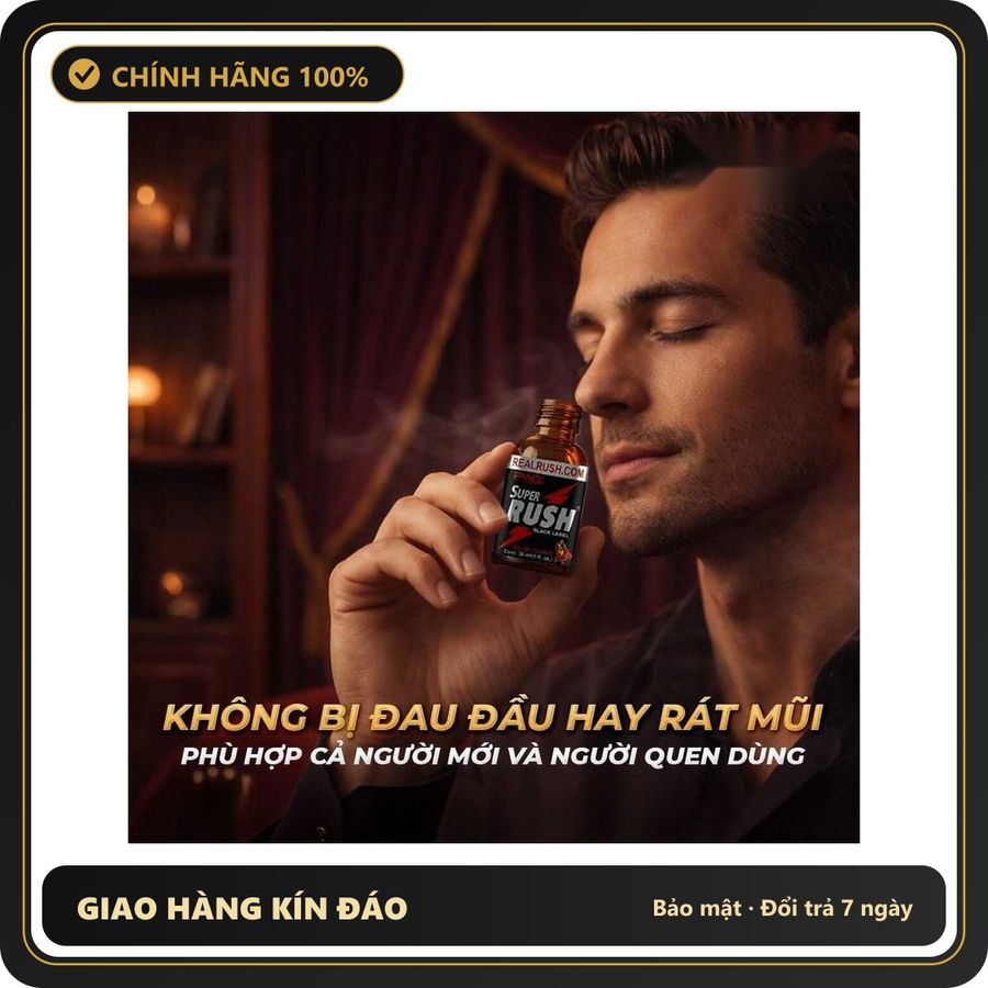 Popper Chính Hãng Tăng Cảm Xúc Cho Cuộc Yêu Popper PWD USA Super Rush Black Label - Chai 30ml Hàng Chuẩn - Snapshop Chính Hãng