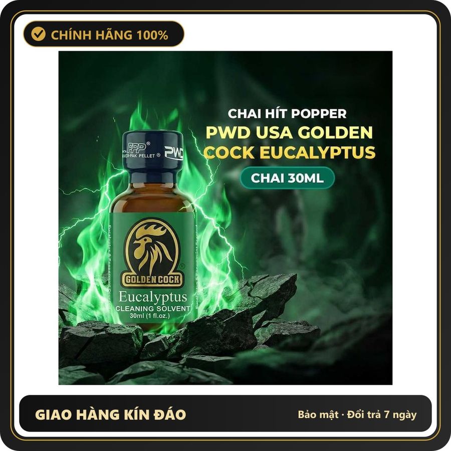Tinh Dầu Hít Thư Giãn Dành Cho Người Lớn Popper PWD USA Golden Cock Eucalyptus - Chai 30ml - Snapshop Chính Hãng