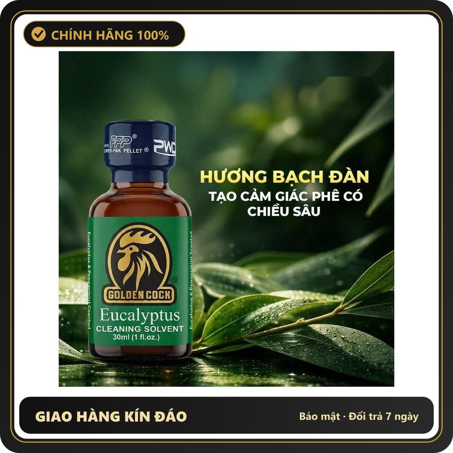 Nước Hoa Hít Tạo Hưng Phấn Cho Hai Người Popper PWD USA Golden Cock Eucalyptus - Chai 30ml - Snapshop Chính Hãng