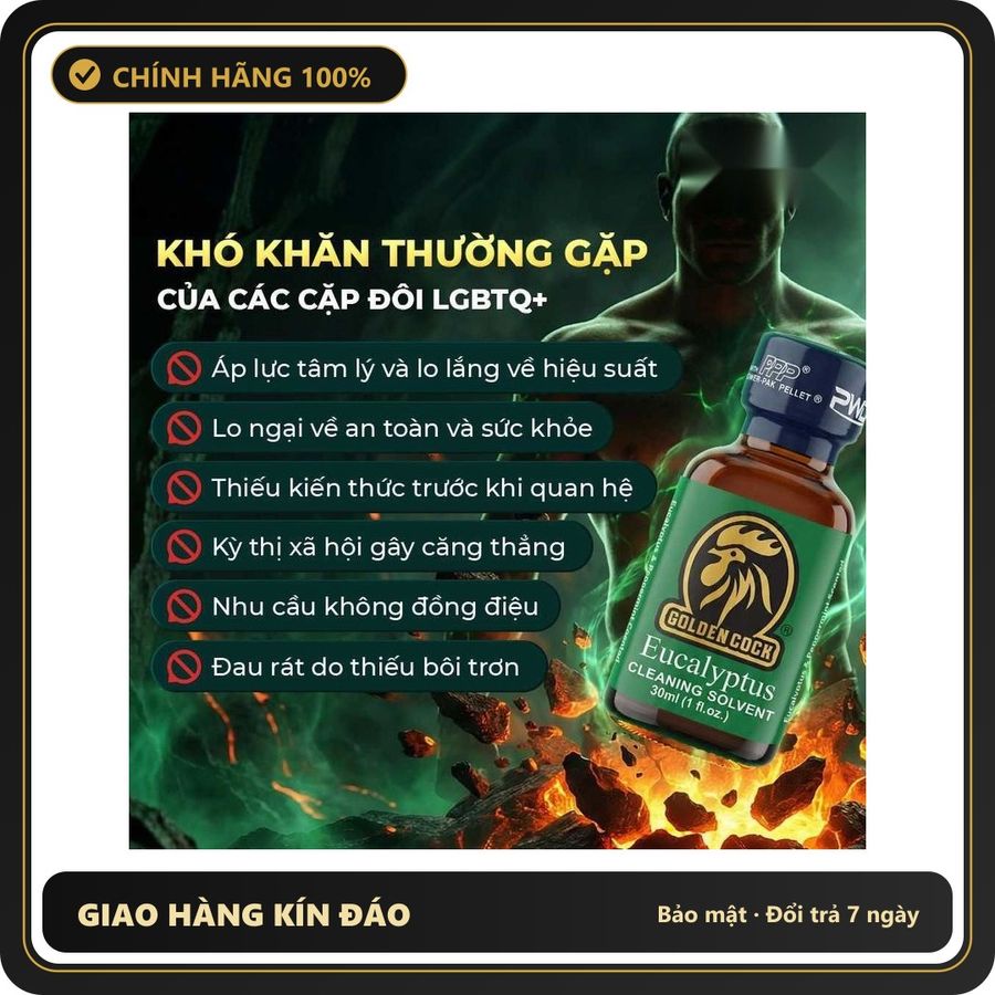 Popper Chính Hãng Tăng Cảm Xúc Cho Cuộc Yêu Popper PWD USA Golden Cock Eucalyptus - Chai 30ml Hàng Chuẩn - Snapshop Chính Hãng